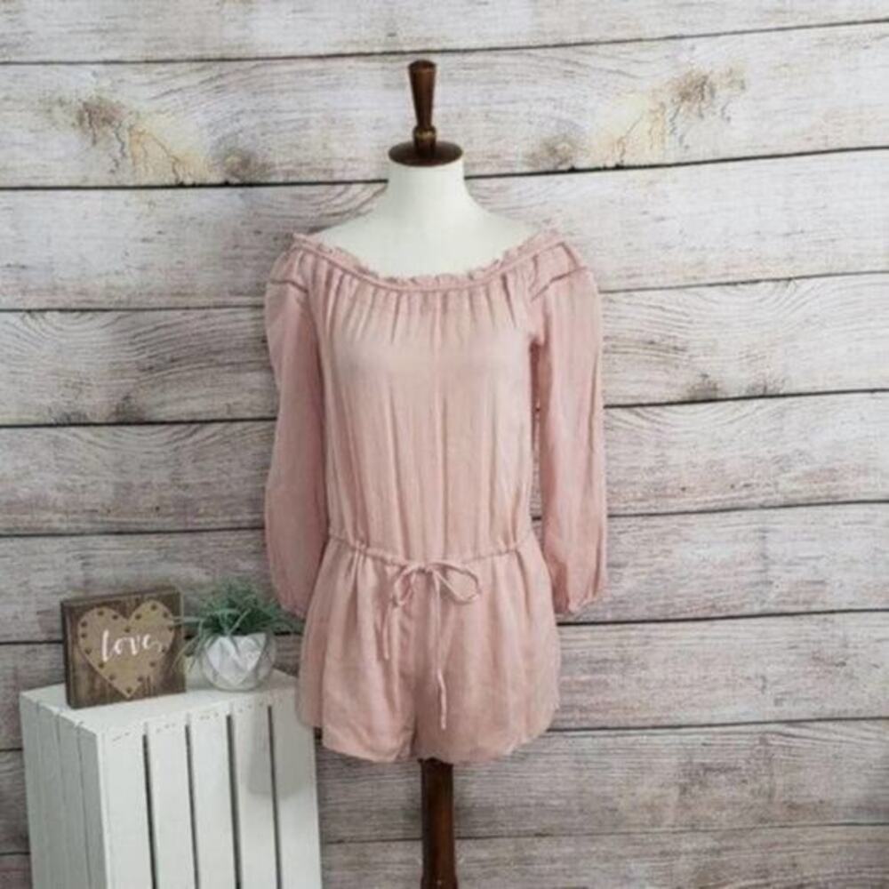 5/$25 Lucca Couture Ladder Trim Off-the-Shoulder Romper XS